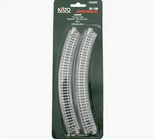 Kato N Scale UniTrack ~ 249mm 9 3/4″ Radius 45º Curve Track ~ (4 Pcs) ~ 20-100