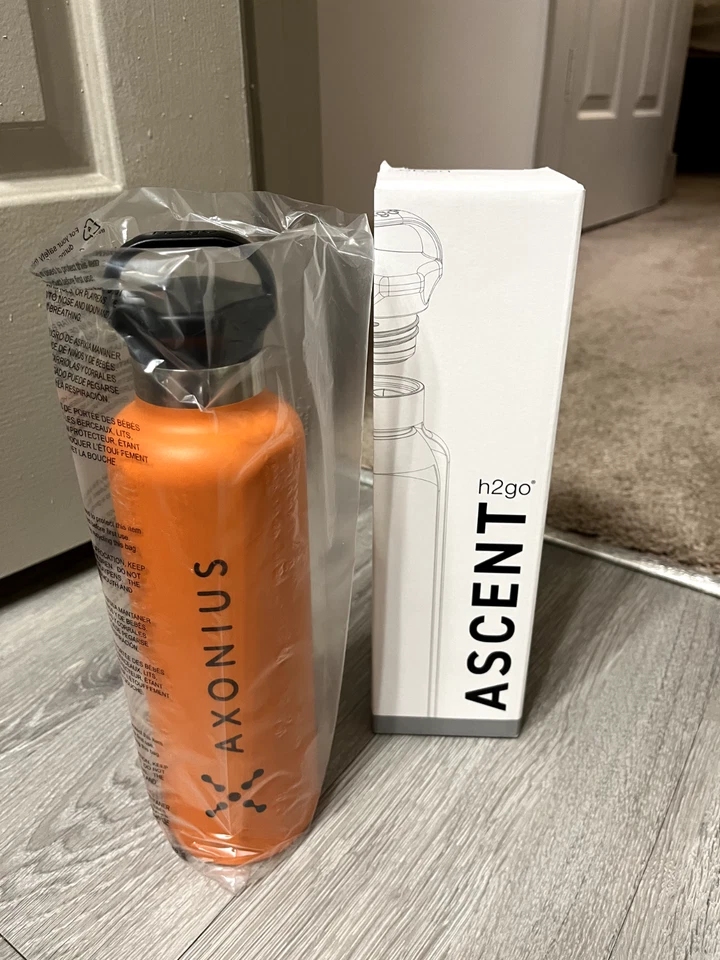 Logo Ascent h2go naranja sólido inoxidable botella de agua termo 24 oz NUEVO con etiquetas Foto 4 de 4