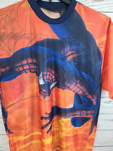 Official Spider-Man Shirt Youth Size XL Silky Short Sleeve Graphic Front & Back - Picture 3 of 11