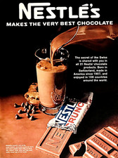 NESTLÉ'S CRUNCH—ONE OF 21 CHOCOLATE PRODUCTS—VINTAGE 1968 OVERSIZED PRINT AD