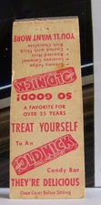 Rare Vintage Matchbook Cover Old Nick Candy Bar Creamy Fudge Delicious Good  A1