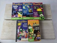 Veggie Tales VHS Movie Tapes Lot of 5 Children Christian Religious Family Shows