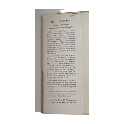 THE LITTLE PRINCE Harcourt Brace & World 1943 First Thus Great