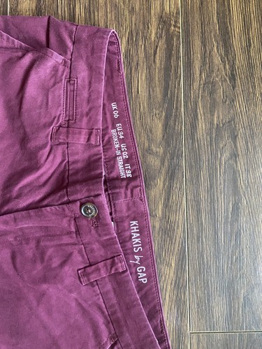 Khakis By GAP Blue Cotton Striped Trousers, Size UK 6, "Broken-In Straight" - Picture 3 of 7