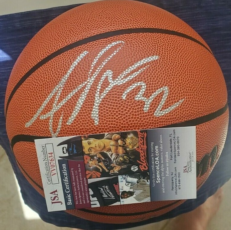 Amar'e Stoudemire Signed NBA Basketball w/ JSA COA Phoenix Suns NY Knicks Wilson