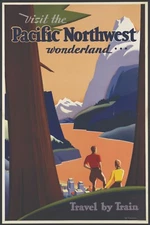 PACIFIC NORTHWEST VINTAGE STYLE PRINT/POSTER QUALITY PHOTO PAPER/CANVAS T137