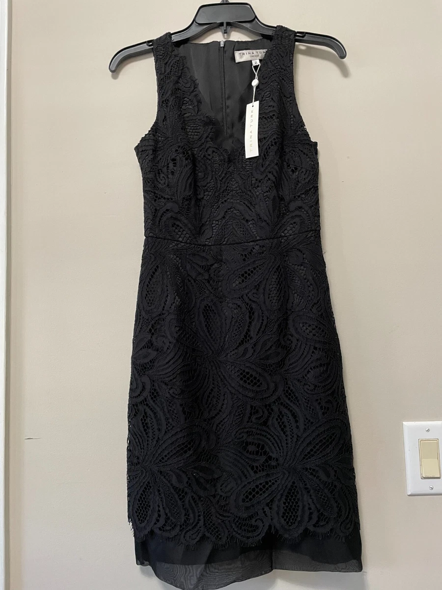 Trina turk black lace dress sales