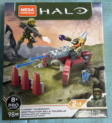 NEW Mega Construx Halo Infinite Turret Takedown 98 Pieces 2 Figures Pro Builder