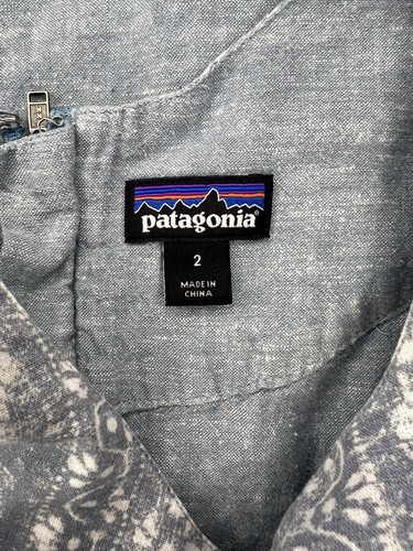 Patagonia Women's Sz 2 Island Hemp Shift Dress Catalyst Blue Hemp Organic Cotton - Picture 3 of 9