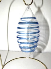 Beautiful Glass Swirls Inside Blown Glass Teardrop Ornament