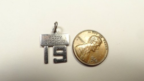 VINTAGE HAPPY BIRTHDAY 19 CHARM WELLS STERLING SILBER 925 - Bild 5 von 8