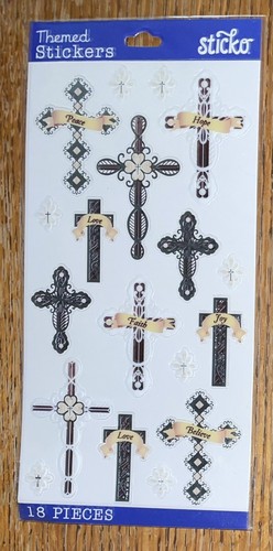Sticko Crosses Prayer Religious Church Catholic Baptist Stars Scrapbook Stickers - Picture 5 of 6