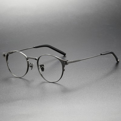 Premium Readers Round Titanium Progressive Reading Glasses 48 mm Men +1.0~3.0