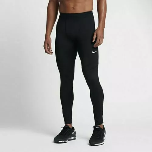 Nike Power Tech Mens Running Soccer Tights Pants Black Sz S L XL