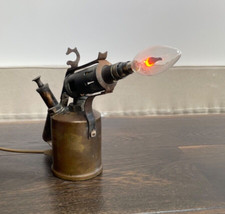 Vintage Swedish Optimus Plumbers  Blow Torch  - Now A Unique Desk or Table lamp