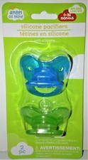 Angel Of Mine 0-36 Months 2-PC Soft Silicone PACIFIERS-B Lot of 2