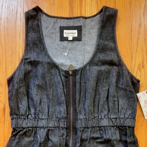 Derek Heart Gray Black Denim Zipper Sleeveless Mini Dress Size Large NWT - Picture 2 of 8