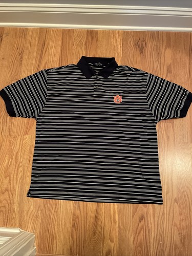 Crable Sportswear Men's Short Sleeve Striped Auburn Tigers Polo Size XL