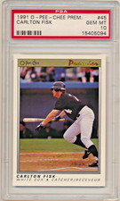 1991 O-Pee-Chee Premier Carlton Fisk PSA 10 GEM MINT Chicago White Sox Card #45