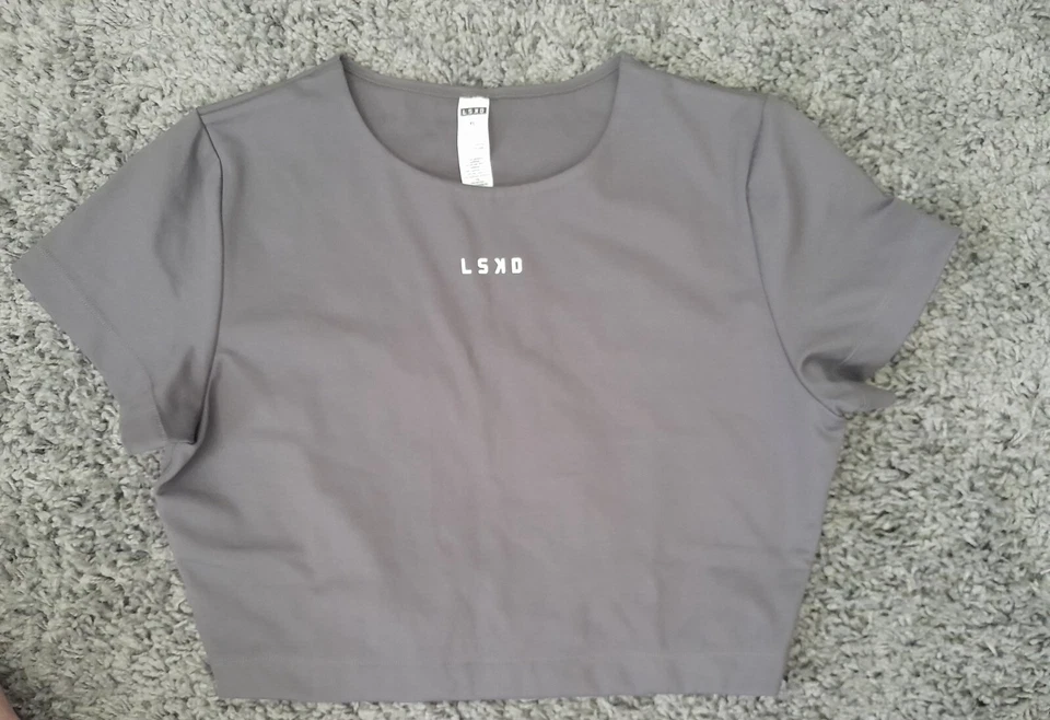 LSKD WOMENS ASPHALT CROP TEE-SIZE XL
