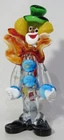 Murano Art Glass Mid-Century Hand Blown Clown 9" Orange/Blue No Flaws