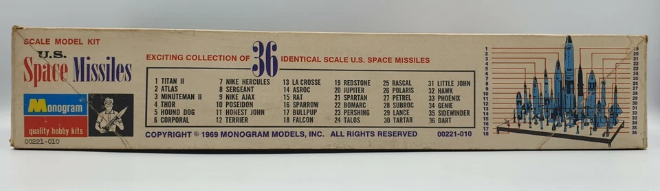 ARMY : VINTAGE U.S. SPACE MISSILES MODEL KIT MADE BY MONOGRAM IN 1969  - Image 4 of 4