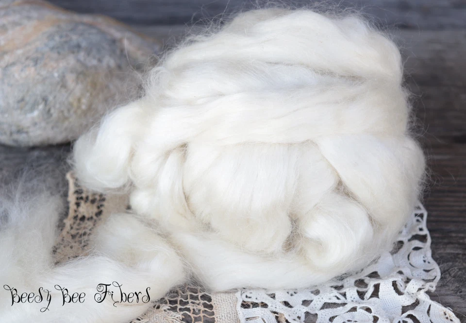 Yearling MOHAIR Lana Roving, Top Peinado, Mohair Adulto Joven, Lana Giratoria 4 OZ Foto 4 de 4