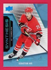 2019-20 Engrained Sebastian Aho 34/50 Synthesis Blue #S4 Carolina Hurricanes