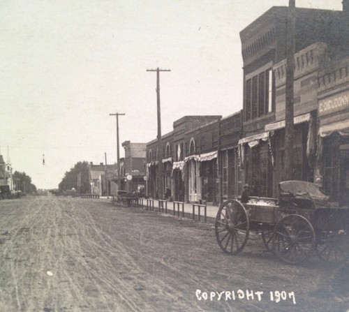 Cartolina d'epoca 1907 Janesville Minnesota Main Street RPPC - Foto 4 di 6