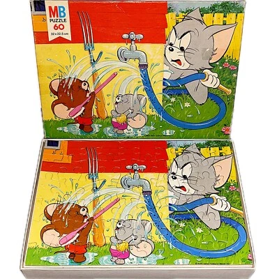 Vollständig Tom & Jerry Puzzle Vintage 1979 MB Cartoon Katze & Maus 70er - Bild 1 von 4