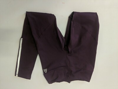 Reebok XS Womens PURPLE yoga Pants POCKET Leggings reflective stripe ~ bag381