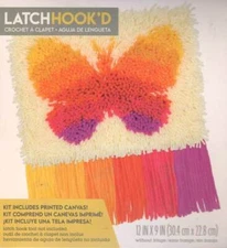 NIP!!! DIMENSIONS LATCH HOOK KIT BUTTERFLY SIZE 12" X 9"