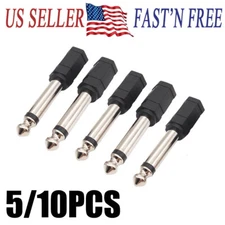 6.35mm 1/4" Male Plug to 3.5mm 1/8" Female Jack Audio Adapter Connector