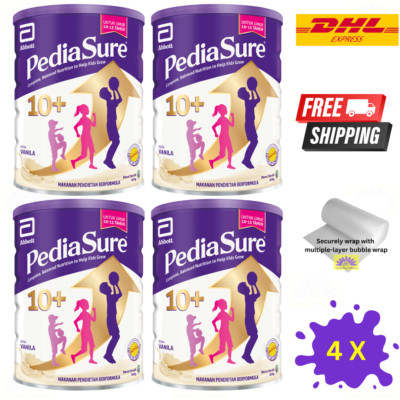 4 X Abbott Pedia Sure 10+ Vanilla 850g Optiheight Increase 10-15 Years Old