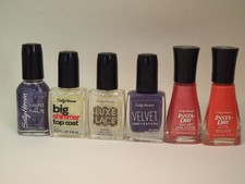 Lot of 6 Sally Hansen Insta-Dri / Big Shimmer / Velvet / Luxe Lace Nail Polish