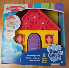 Melissa and Doug Blue's Clues and You Wooden Take Along House Shape Sorter Toy