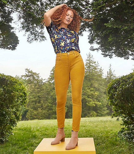 Loft High Waist Skinny Corduroy Pants Mustard Women's Sz 2P | eBay