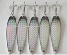 1- 50 Pieces 3oz Casting Crocodile Spoons Silver Holographic Fishing Lures