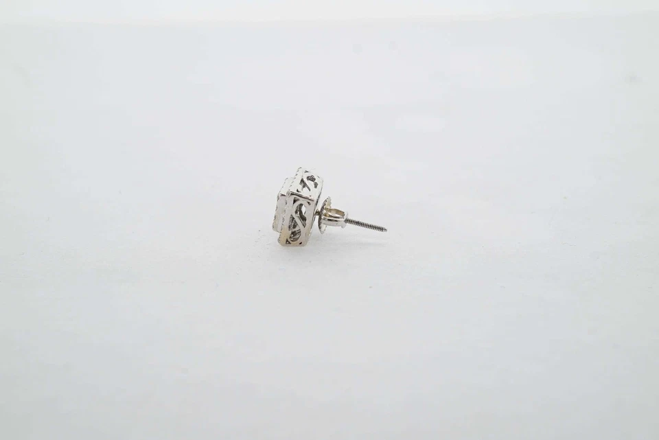  Aretes de diamantes 0,50 TCW G-H SI2 10k oro blanco joyería fina Foto 4 de 4