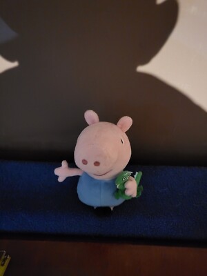 2013 Ty Beanie (Pfefferschwein) George Plüsch mit seinem Dinosaurier (Dine-Saw) 6 Zoll