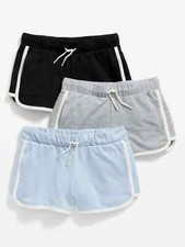 3PK Old Navy Girls Dolphin Hem Cheer Shorts Athletic Black Gray Blue Small 6-7