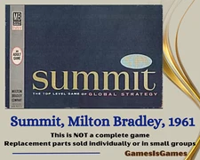 Board Game Parts: SUMMIT, Milton Bradley 1961, replacement pieces