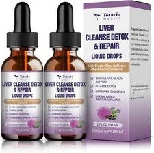 2 PACK Liver Cleanse Detox  Repair Liquid,1100mg Milk Thistle Supplement