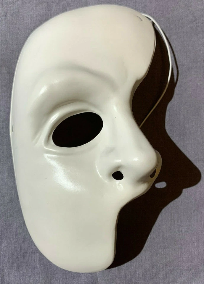 PHANTOM OF THE OPERA WHITE HALF PVC MASK HALLOWEEN MASQUERADE CHILD SIZE - Image 3 of 3