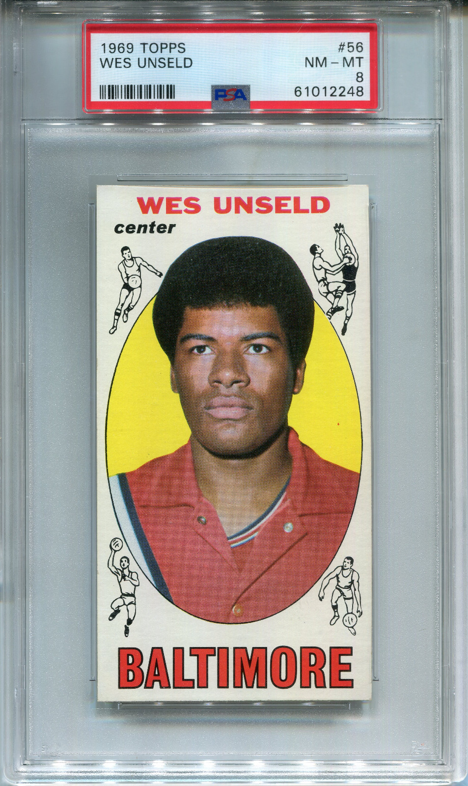 1969 Topps #56 Wes Unseld Rookie PSA 8 NM-MT Baltimore Bullets