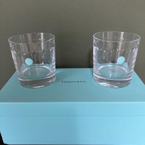 Tiffany & Co Pair Swing of Rock Glass Tumbler Set With Box Unused - Picture 3 of 4