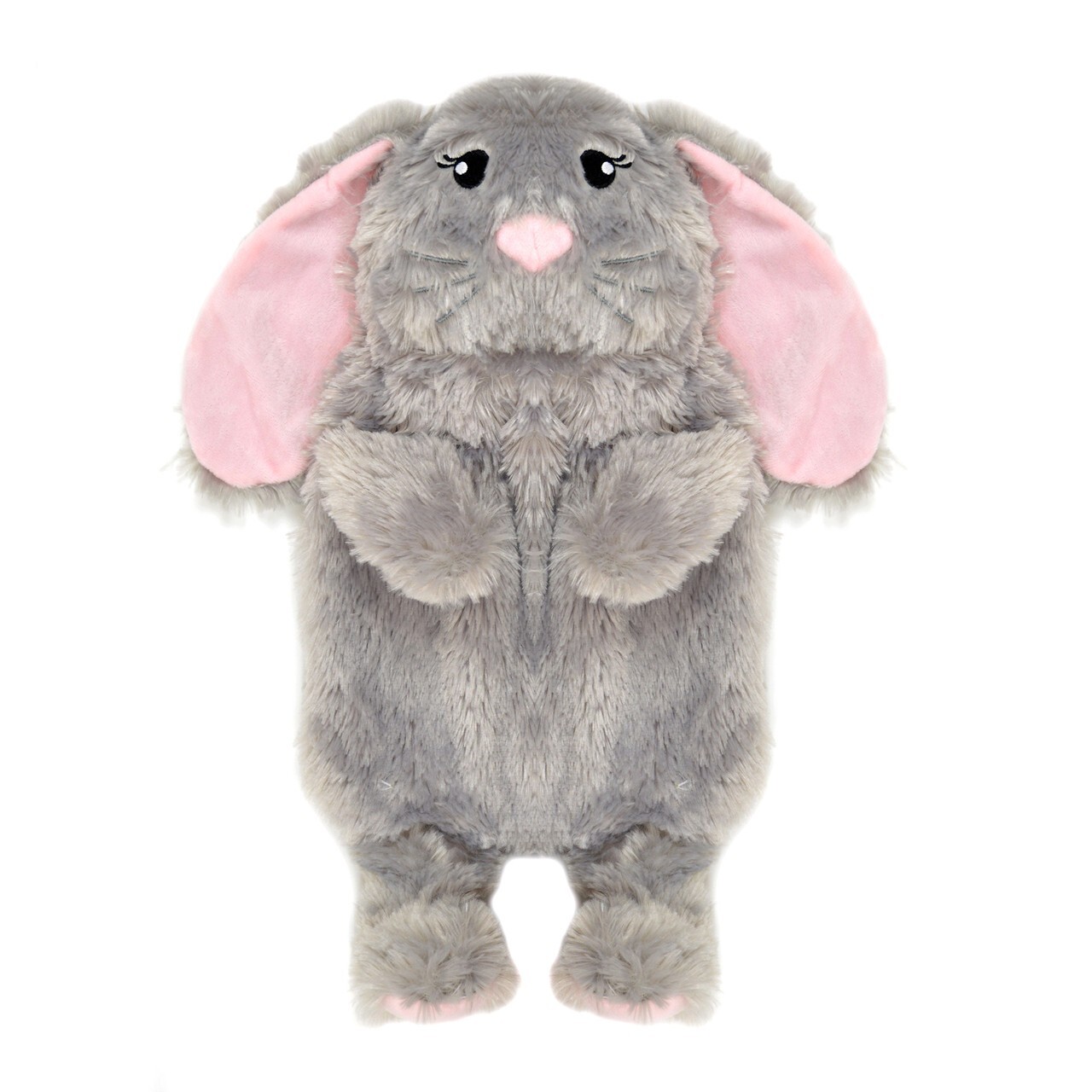 Grey Bunny Faux Fur 3D Novelty Cover & 750ml Hot Water Bottle Set