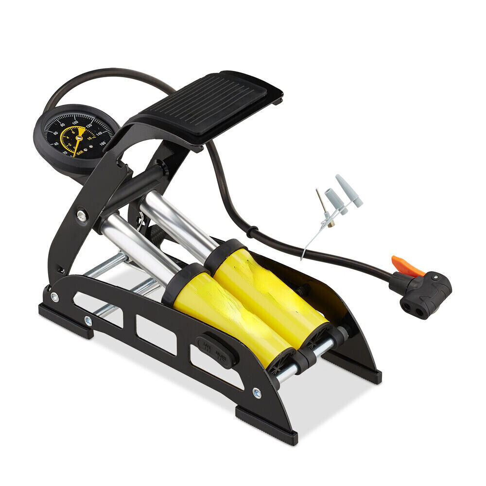 CALTER Fußpumpe 3 Liter - Mit 3 Adaptern Für Luftmatratzen & Bälle