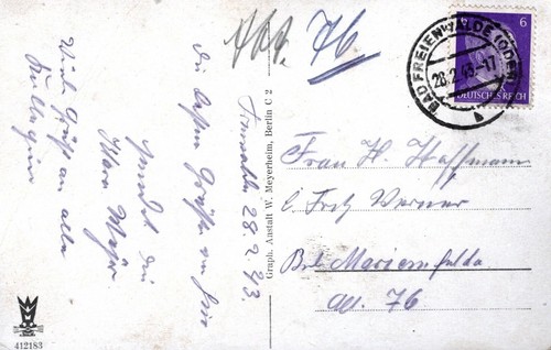 AK Historische Ansichtskarte Bad Freienwalde (Oder) Kurhaus Konzertgarten 1943 - Bild 2 von 2