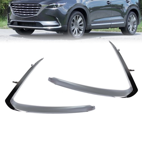 For 16-22 Mazda CX-9 Front Driver and Passenger Side Chrome Bumper Trim Set - Foto 2 di 10